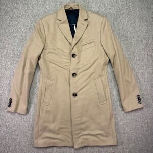 J.Lindeberg Mens Wolger Camel Tan Wool Blend Overcoat Size EU 46 Jacket
